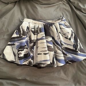 Kaki de Paris Patterned Pleated Skirt